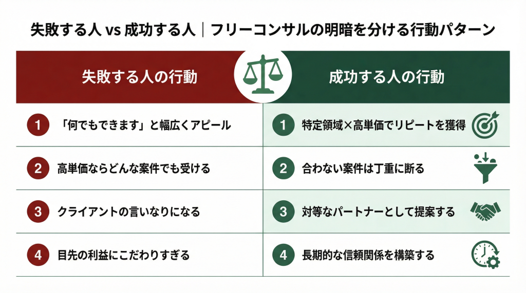 独立コンサルタントで成功する人の共通点【100件のプロジェクトから見えた傾向】