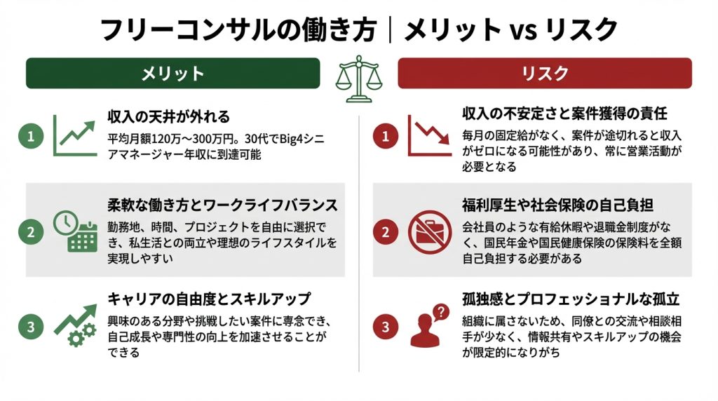 フリーコンサルの働き方における3つのメリット